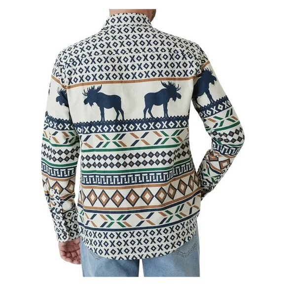Chaps Double Sided Cotton Shirt 2XL Moose Print Long Sleeve Outdoors Cabin - Picture 2 of 12